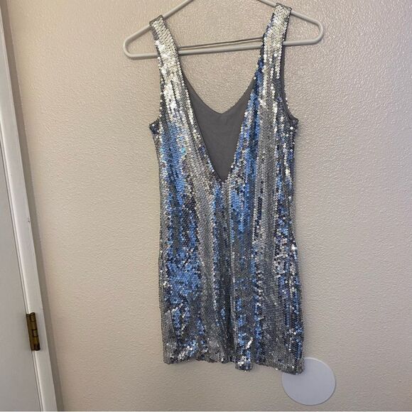 Style Biz Inc deep v neck Sexy y2k formal Bodycon Stretchy Mini Party dress S - Picture 3 of 11